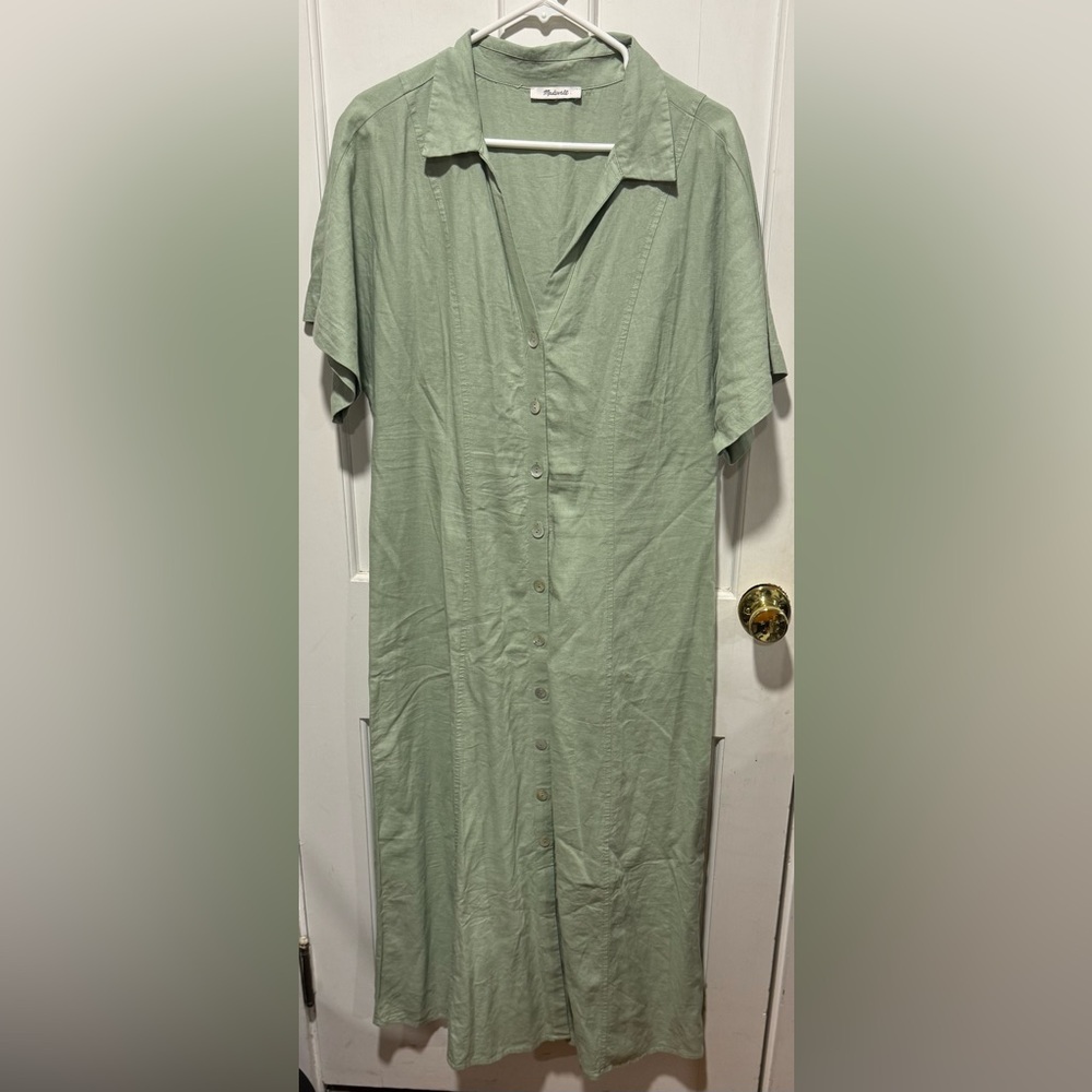 Madwell Short Sleeve Button Down Midi Dress